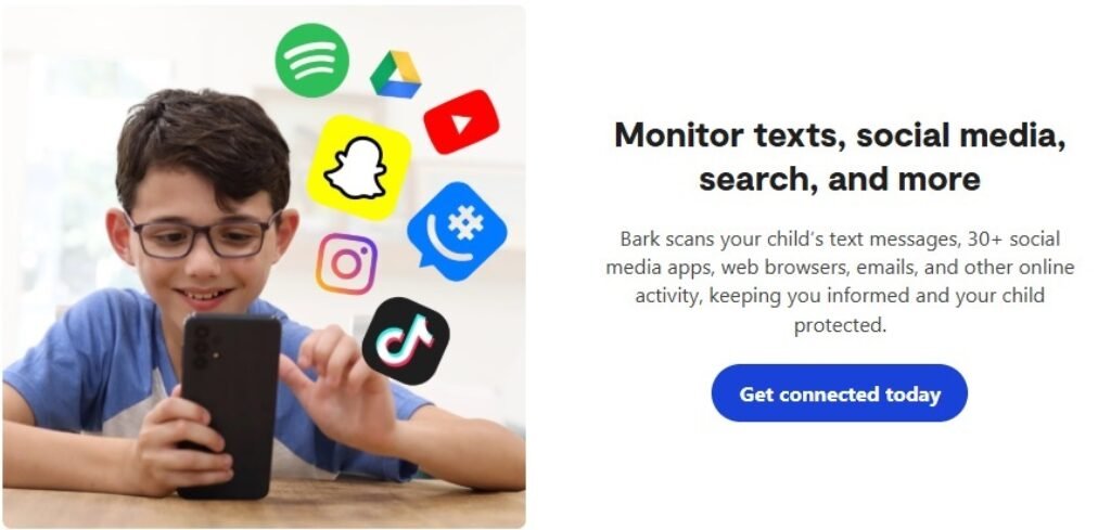 Kid using Bark Parental Controls