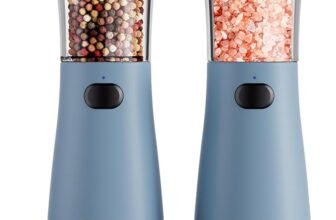 Electric Salt and Pepper Grinder Set with Storage Base