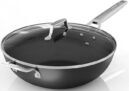 MsMk Titanium and Genuine Ceramic Nonstick Wok pan with lid, 12 Inch Fry Pans with Stay-Cool Handle, Flat Bottom Wok Suits for All Stoves